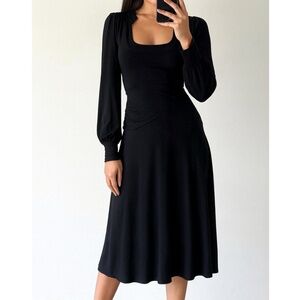 House of Deréon Black Long Sleeve Midi Dress Size 0
